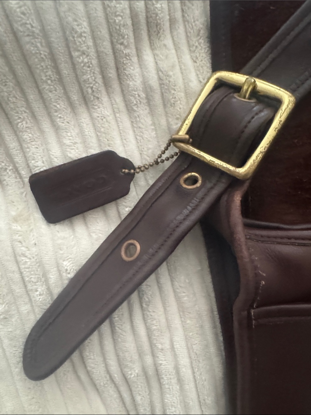 Coach Brown Leather Crossbody with Gold-Tone Zippers - Picture 5 of 8